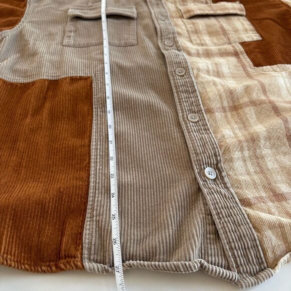 Patchwork Corduroy Shirt in Brown and Tan* - Picture 8 of 9